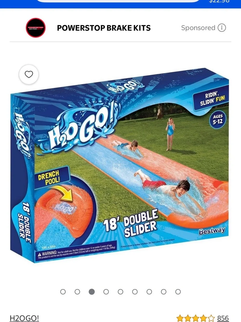 18 ft Double Slide Inflatable Water Slide - Red/Blue